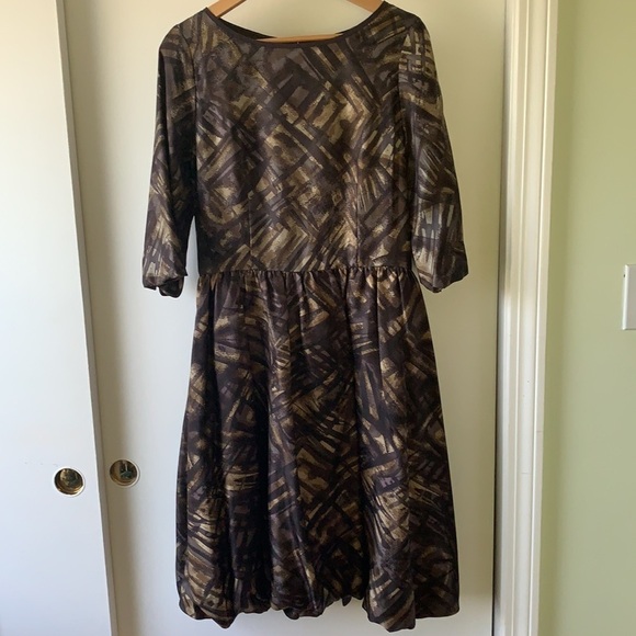 TOAST Printed Silk Bubble Dress 6 - Picture 1 of 11